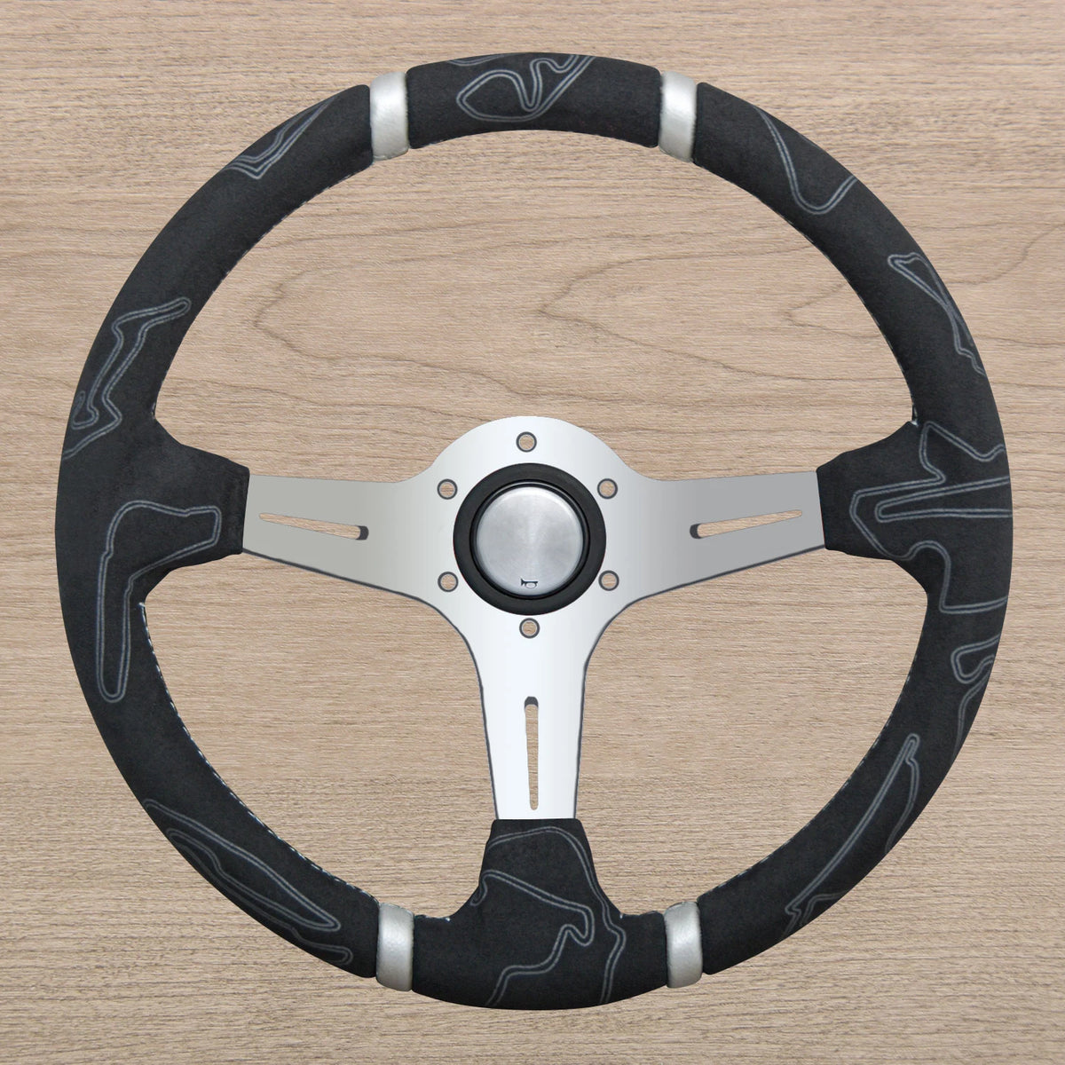 Universal Suede Ultra Graffiti Steering Wheel JDM Deep Dish Racing Sports Steering Wheel 14inch Sim Race Game Steering Wheel
