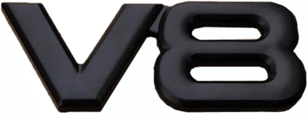 شعار معدني ثلاثي الأبعاد بحروف السيارة V8 على الرفرف الجانبي الخلفي وصندوق السيارة، ستيكر لاصق لتزيين السيارة من سولدوت (أسود)