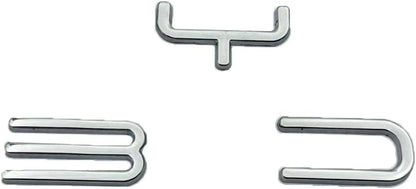 3D Metal Chrome Emblem Badge for BYD Han/Tang/Qin/Song/Yuan/Atto 3/Seal/Dolphin, Silver, 11.5x1.9cm, Waterproof Car Rear Sticker