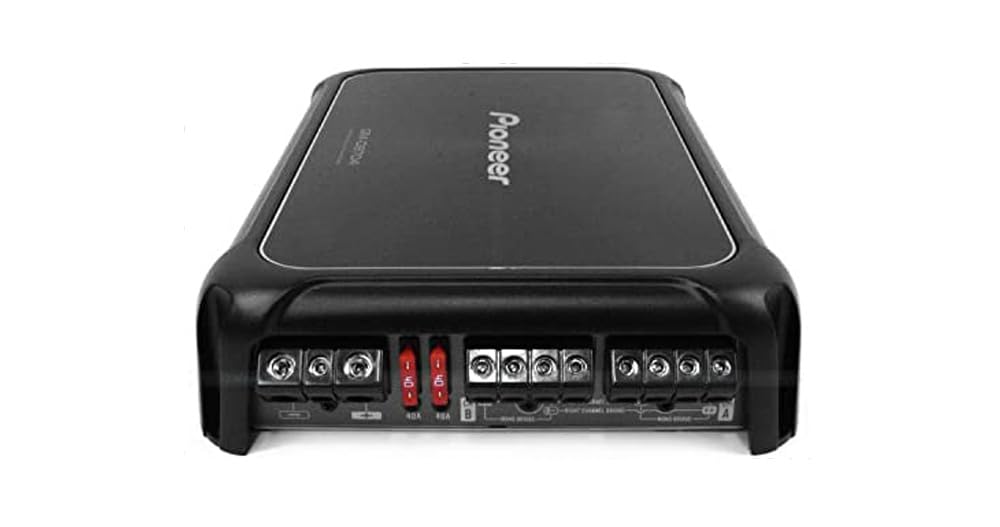 مضخم صوت للسيارة موديل GM-D9704 من بايونير بقدرة 1600 وات كلاس دي، 4 قنوات مع جهاز تحكم عن بعد باس
