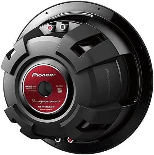 مكبر صوت Pioneer TS-W312D4، حجم 12 بوصة، ملف مزدوج، 1600 واط كحد أقصى، أسود