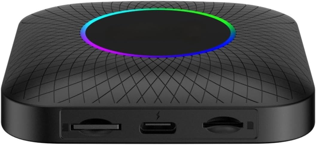 Wireless Android Auto and CarPlay AI Box, Multimedia Video Adapter with Full Android System, 4G LTE, SIM and TF Card Support, RGB Lighting, Plug and Play