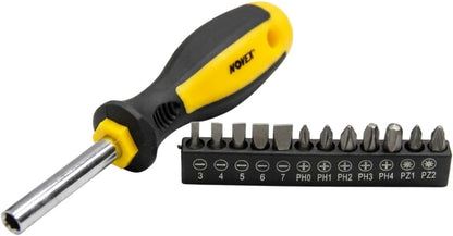 Professional Home Repair Tool Kit – 16 Piece Household Maintenance Set with Hammer, Adjustable Wrench, Combination Plier, Universal Screwdriver Bits & Portable Storage Case for DIY, Home, Office & Car