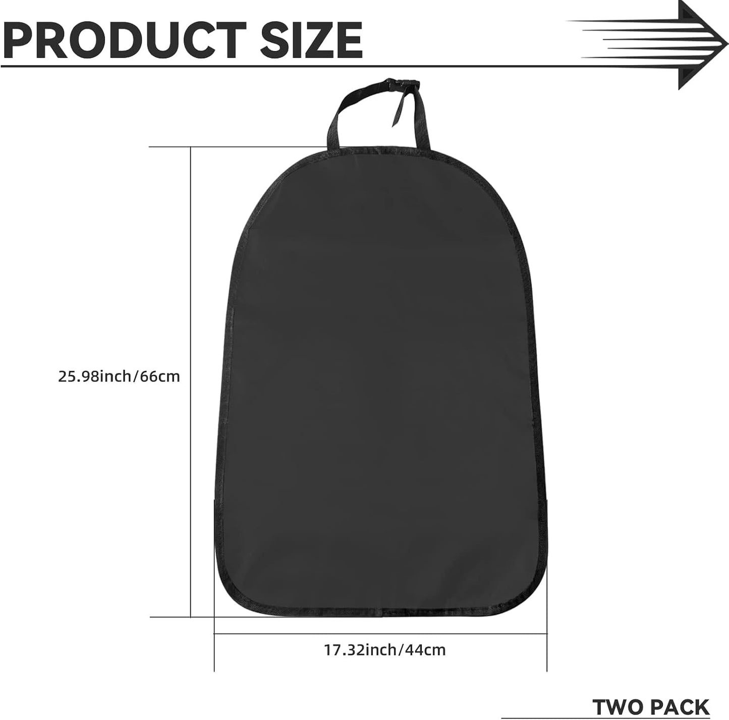 2Pcs Back Seat Protector For Car, Car Kick Mats, Waterproof Protection From Dirt, Vehicle Kids Safety Accessories, Universal Fit Automotive Interior Protectors (Black)