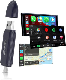 Carlinkit Upgraded 2-in-1 Wireless Stick, MINI SE PRO, Wireless CarPlay Adapter & Android Auto, Built-in Bluetooth 5.4, WiFi 6, Arm A7 Processor, Low Power Consumption (Dark Blue)