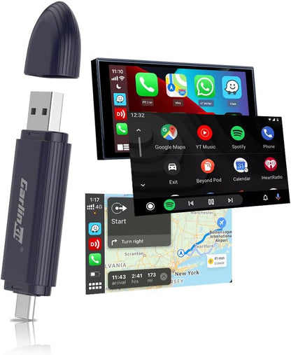 Carlinkit Upgraded 2-in-1 Wireless Stick, MINI SE PRO, Wireless CarPlay Adapter & Android Auto, Built-in Bluetooth 5.4, WiFi 6, Arm A7 Processor, Low Power Consumption (Dark Blue)