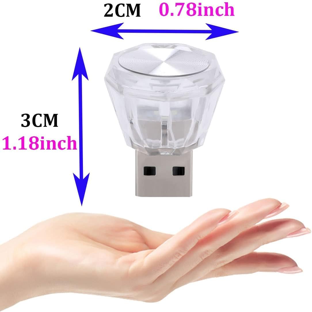 5 Pcs USB Car Ambient Lighting, USB Strobe LED Light, Plug in LED Interior Light for Cars, RGB Portable Ambient Lighting for Cars, Laptops, Night Lights and Extra USB Plugs Decoration
