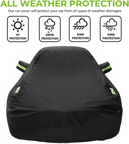Full Exterior Car Cover Compatible with Ford Mustang – All-Weather Waterproof Windproof Car Cover with Storage Bag – Indoor and Outdoor Protection