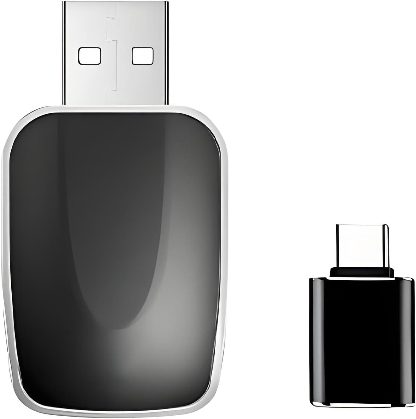 Wireless Car-Play Adapter, 2-in-1 Wired to Wireless Converter for Apple Car-Play and An-droid Auto, Compact Plug and Play with USB-C Adapter for Quick Connection