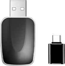 Wireless Car-Play Adapter, 2-in-1 Wired to Wireless Converter for Apple Car-Play and An-droid Auto, Compact Plug and Play with USB-C Adapter for Quick Connection
