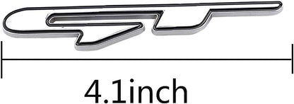 GT Emblem Metal Chrome Badge Car Fen der Trunk Lid Short Logo SUV Coupe 3D Sticker Decal (Silver+Red)