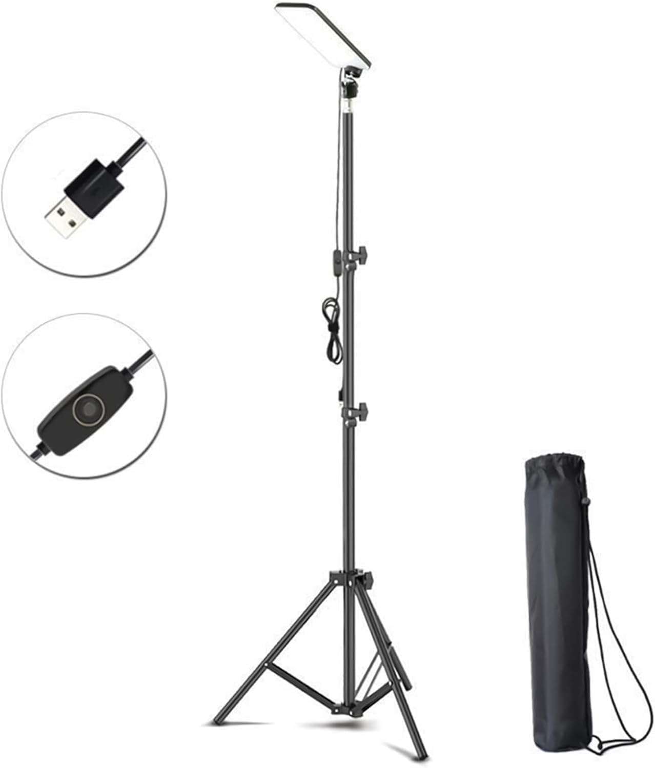 CLOUDFOUR LED Camping Light, Portable Outdoor Light with Telescopic Tripod & Carrying Bag, USB Powered 84 LED Lamp for Camping, Picnic, Garden, Car Repair, Barbecue, Fishing, Workshop