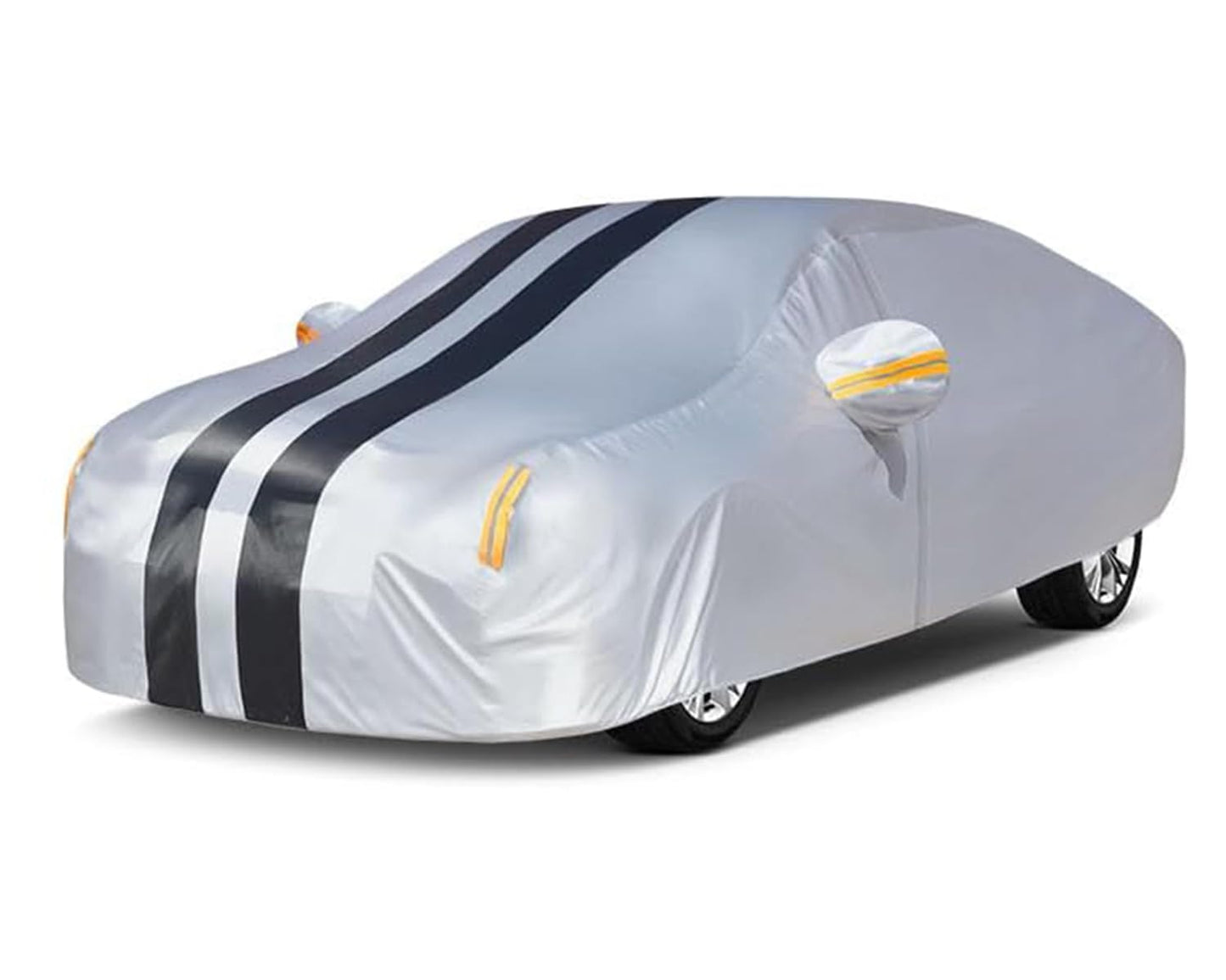 Full Car Cover, All Weather, Heavy Duty Car Covers for Rain Sun UV Protection With Door Zipper, Fits For BMW, Benz ，Lexus，Toyota，Sedans Other Car，Fits Sedan Length 4.5-5.3m (L)