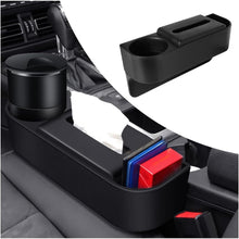 3 in1 Car Seat Gap Filler Organizer with Cup Holder& Car Tissue Holder, Azonee Multipurpose Seat Gap Storage Box, Auto Console Side Storage Box for Drink, Car Organizer Front Seat for Phones, Glasses