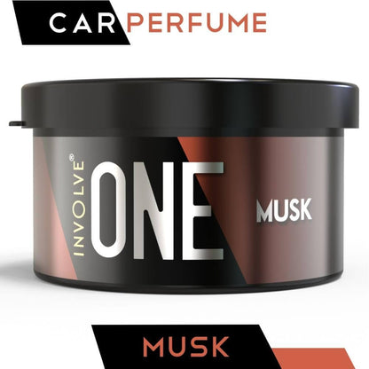 INVOLVE One Musk Car Perfume Fiber – Long Lasting Car Air Freshener for Dashboard & Cup Holder, Odor Eliminator, Solid Fiber Design, 40g