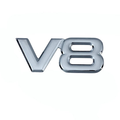شعار معدني ثلاثي الأبعاد بحروف السيارة V8 على الرفرف الجانبي الخلفي وصندوق السيارة، ستيكر لاصق لتزيين السيارة من سولدوت (أسود)