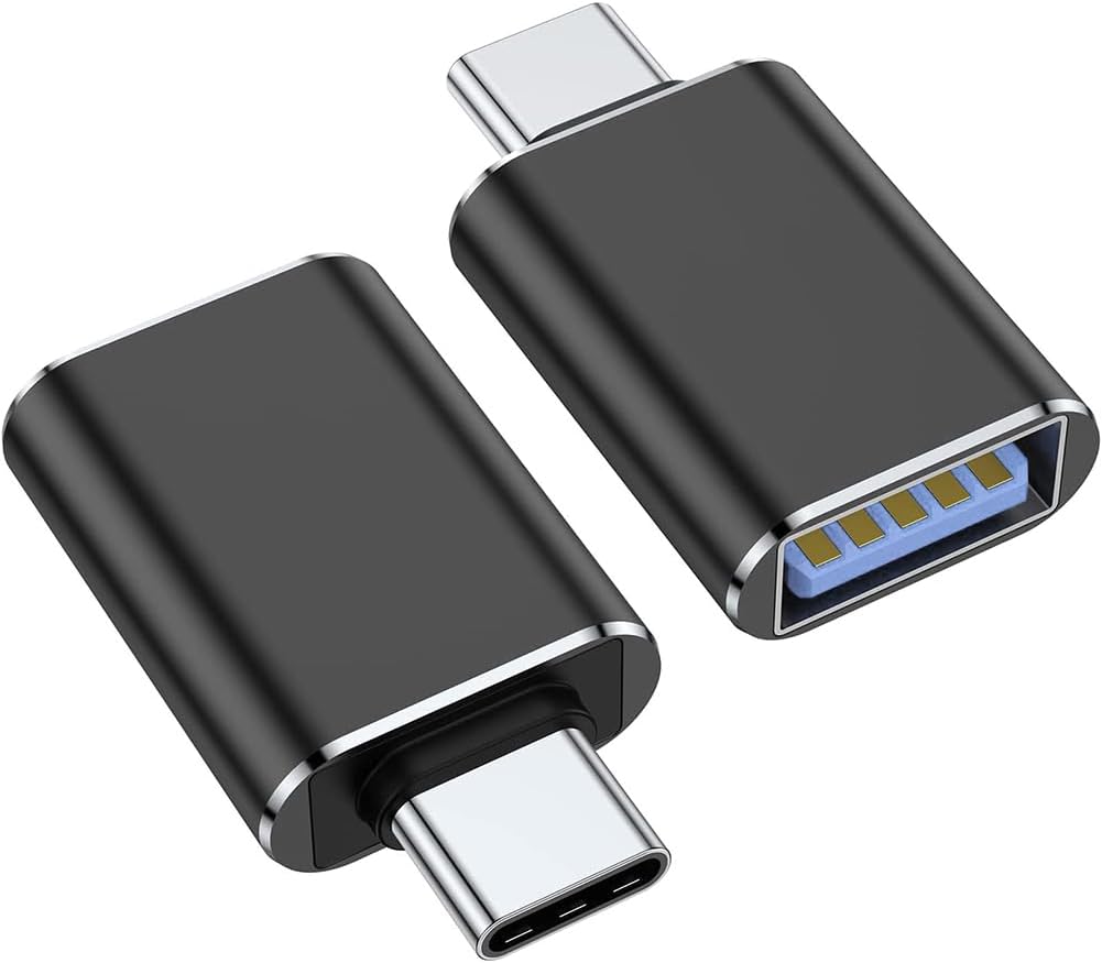 محول USB C إلى USB من أريكيجي [عبوتين]، محول ثاندربولت 3 إلى USB 3.0 OTG متوافق مع ماك بوك برو، بيكسل بوك، والمزيد من الأجهزة بمنافذ USB-C (أسود)