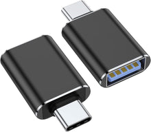 محول USB C إلى USB من أريكيجي [عبوتين]، محول ثاندربولت 3 إلى USB 3.0 OTG متوافق مع ماك بوك برو، بيكسل بوك، والمزيد من الأجهزة بمنافذ USB-C (أسود)
