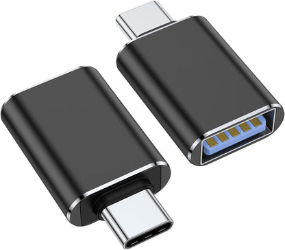 محول USB C إلى USB من أريكيجي [عبوتين]، محول ثاندربولت 3 إلى USB 3.0 OTG متوافق مع ماك بوك برو، بيكسل بوك، والمزيد من الأجهزة بمنافذ USB-C (أسود)