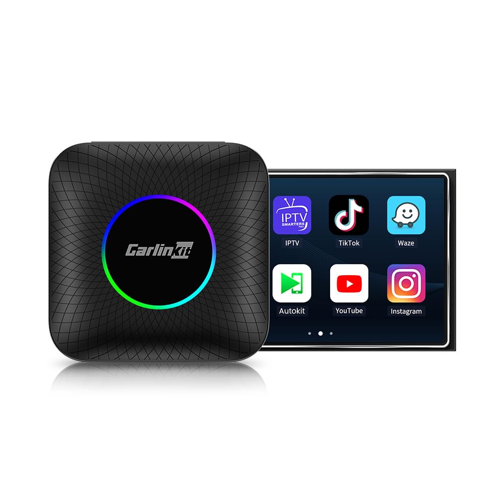 CarlinKit Android 13.0 CarPlay Ai Box Ultra, 8GB+128GB, Snapdragon QCM 6125, 33% Performance Increase, Support Wireless CarPlay/Android Auto, Google Play Store, Netflix, YouTube