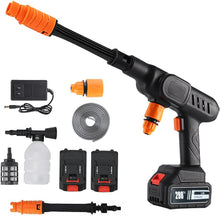 Cordless Pressure Washer Gun - 21V 3000mAh Battery (10Pcs), 9-12M Range, 0-180° Nozzle for Cars/Fences/Boats, Portable Power Cleaner (black)