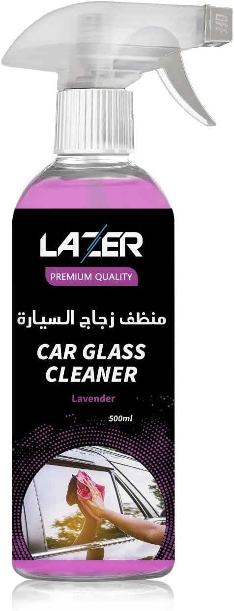 رذاذ منظف زجاج السيارات من لازر - منظف زجاج ونوافذ خالٍ من الخطوط (يعمل على الزجاج والنوافذ والمرايا وشاشات الملاحة؛ السيارات والشاحنات وسيارات الدفع الرباعي) خالٍ من الأمونيا وآمن على النوافذ الملونة