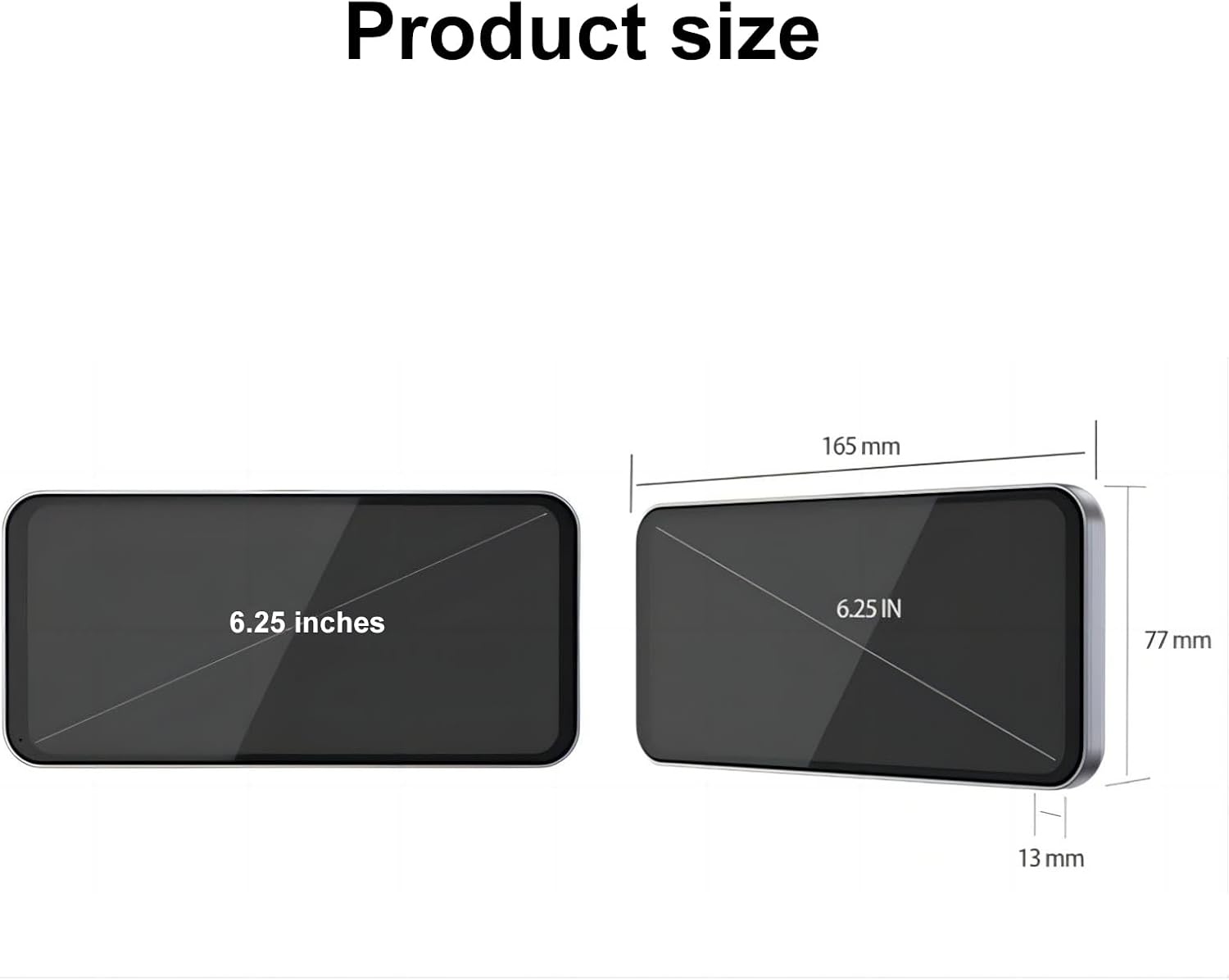 نظام مراقبة كاميرا النقطة العمياء HD 6.25 انش من فوجكوريل، شاشة تعمل باللمس HD 1440 × 720 بكسل مع كاميرا للنقاط العمياء، شاشة تقسيم ثنائية الاتجاه، نظام كاميرا رؤية جانبية فضي (6.25 انش فضي)