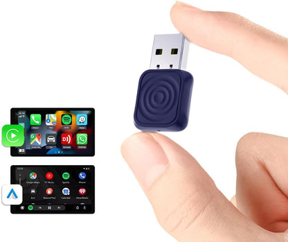 محول كاربلاي لاسلكي 2 في 1 صغير من كارلينكيت واندرويد اوتو - لنظام iOS 10+/Android 11+، تحويل سلكي إلى لاسلكي مع USB-A/Type-C، توصيل وتشغيل، شبكة WiFi 5.8G سريعة ومستقرة للسيارات من 2018+