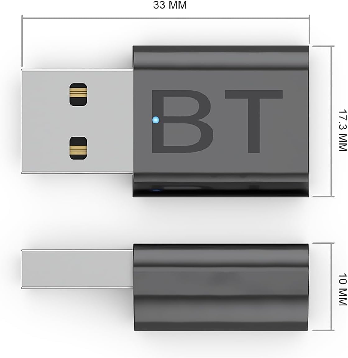 مستقبل بلوتوث USB صغير 2 في 1 من اوكسوف، محول صوت لاسلكي 5.0 3.5 ملم، مجموعة مستقبل موسيقى للسيارة للمنزل ونظام صوت ستيريو للسيارة، محول بلوتوث (مدخل ايه يو اكس) مع كيبل 3.5 ملم (قطعة واحدة)