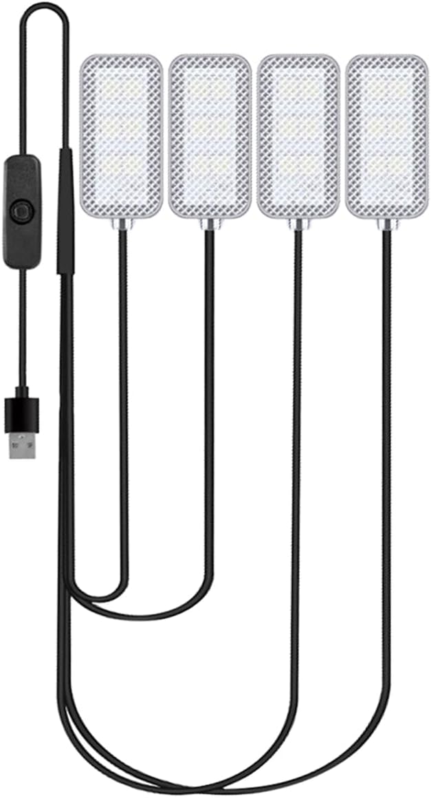 شريط LED داخلي للسيارة من Azonee، شريط LED مقاوم للماء لداخل السيارة، مصابيح قدم محيطة تعمل بمنفذ USB، قابلة للتخصيص بألوان الأزرق الثلجي والأزرق والوردي، سهل التركيب، عالمي للسيارات وسيارات الدفع