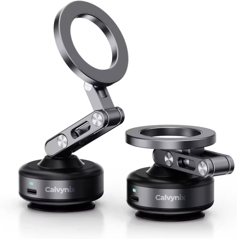 Magnetic Car Phone Holder Gray - Dashboard & Windshield Mount with 360° Rotation - Universal GPS Stand for Hands-Free Driving
