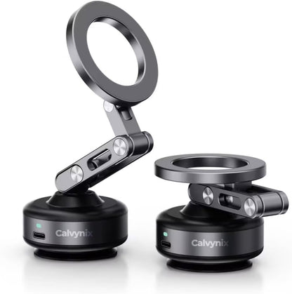Magnetic Car Phone Holder Gray - Dashboard & Windshield Mount with 360° Rotation - Universal GPS Stand for Hands-Free Driving