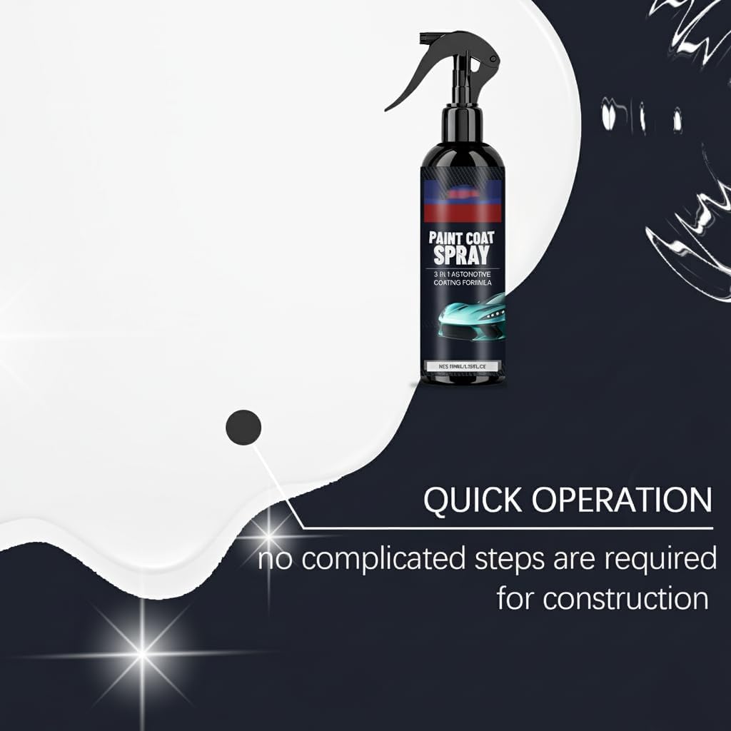 YelaJoy Ceramic Top Coat Spray for Cars, Waterless Wash & Hydrophobic Protection, High-Gloss Finish, Instant Shine, Includes Towel & Sponge, Car Detailing Solution（100ml）