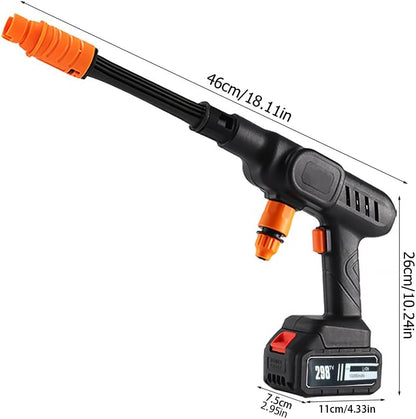 Cordless Pressure Washer Gun - 21V 3000mAh Battery (10Pcs), 9-12M Range, 0-180° Nozzle for Cars/Fences/Boats, Portable Power Cleaner (black)