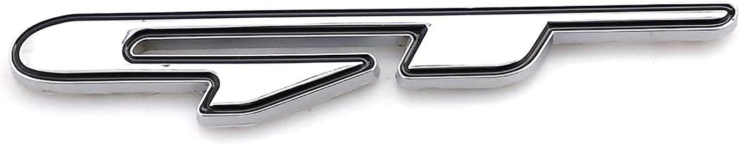 GT Emblem Metal Chrome Badge Car Fen der Trunk Lid Short Logo SUV Coupe 3D Sticker Decal (Silver+Red)