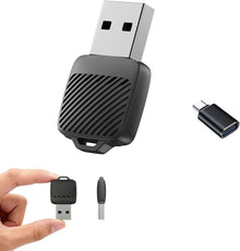 محول لاسلكي صغير كاربلاي واندرويد، دونجل سلكي الى لاسلكي، USB نوع ايه مع محول نوع سي متضمن، توصيل تلقائي سريع، توصيل وتشغيل للسيارات مع كار بلاي من المصنع
