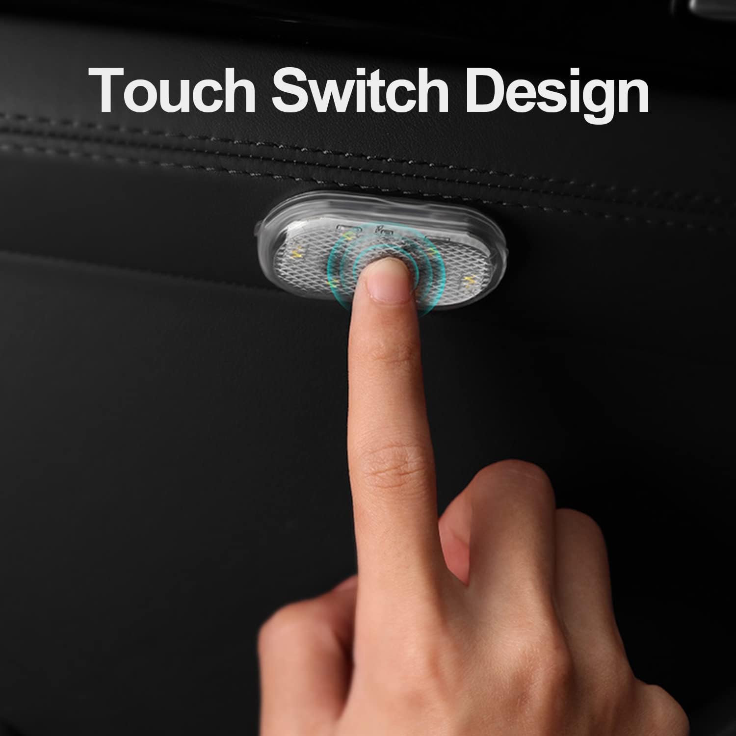 مصابيح LED للسيارة، مصابيح LED داخلية صغيرة محمولة تعمل باللمس مع 6 خرزات مصباح LED ساطعة، اضاءة قابلة لاعادة الشحن بمنفذ USB، مصباح طوارئ للسيارة (ضوء ابيض دافئ)