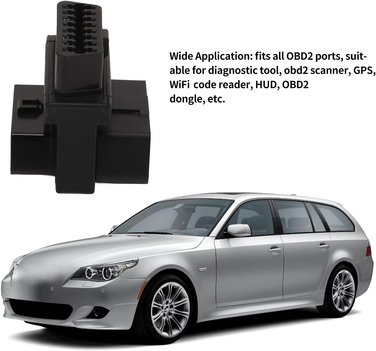 Gernie Obd Splitter Adapter, Pocket Obd2 Obdii Full 16 Pin Male To 2 Female 1 Cable For Diagnostic Extender, Compact Adapter Converter