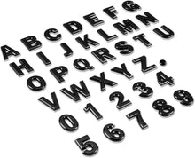 1set DIY Alphabet Letter Badge Chrome Plated Car Sticker Number Badge Car Logo 3D Metal Auto Parts Motorcycle Sticker(1x1 inh) (Black)
