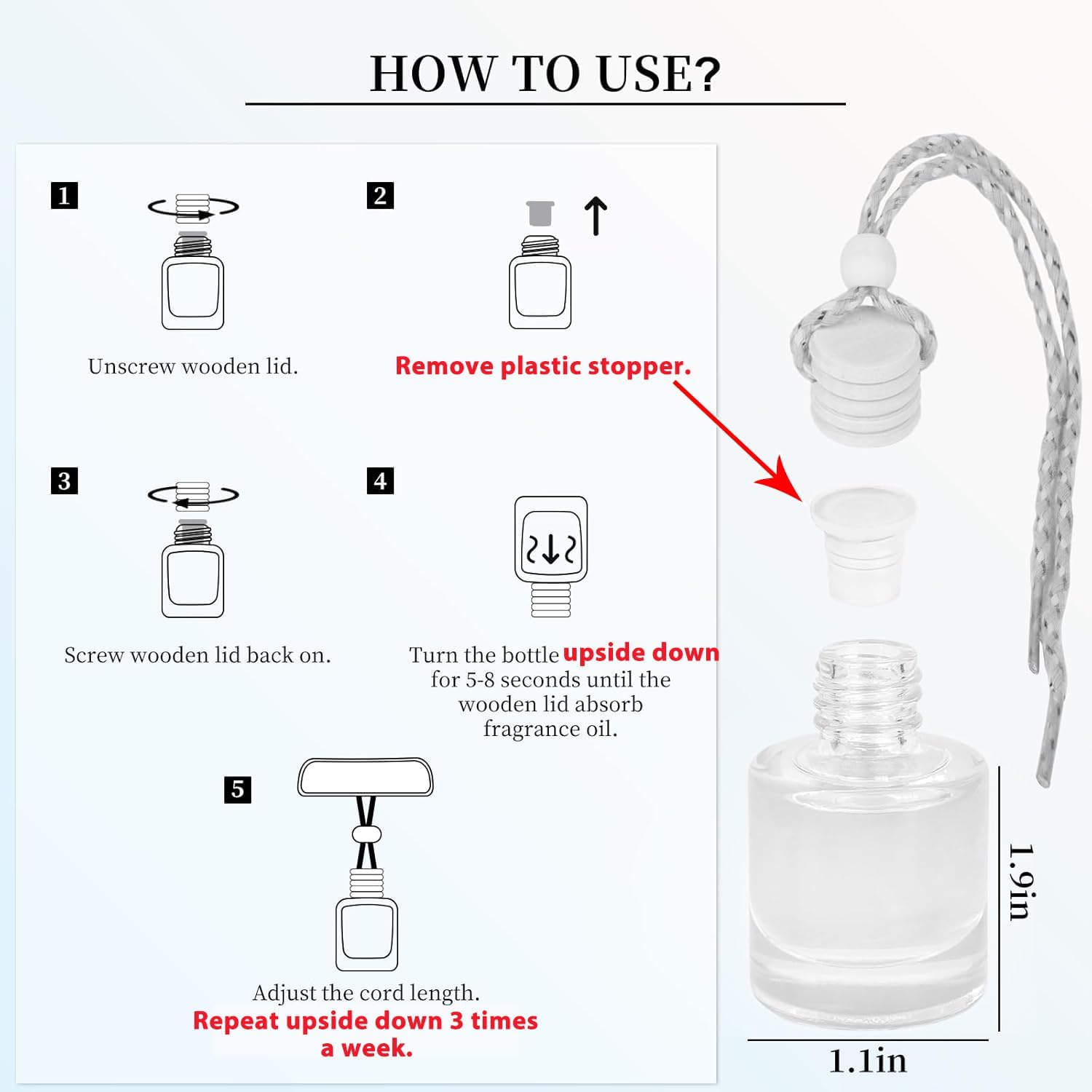 Car Air Freshener Hanging 2 Bottle, Essential Oil Diffuser for Car, Car Air Freshener Cute, Long Lasting Air Freshener for Car, air Fresheners for Women Men, Air Diffusers (whitesage)