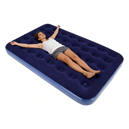 SKY-TOUCH Lightweight Inflatable Air Mattress, Portable Camping Air Bed Comfort Dual-Surface Airbed, Portable Air Bed for Camping, Home & Travel, Flocked Airbed