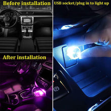 5 Pcs USB Car Ambient Lighting, USB Strobe LED Light, Plug in LED Interior Light for Cars, RGB Portable Ambient Lighting for Cars, Laptops, Night Lights and Extra USB Plugs Decoration