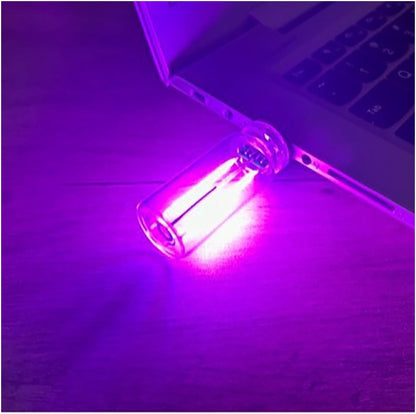 مصباح اضاءة ليلية USB للسيارة من يلا جوي، عبوة من قطعتين، مصباح زجاجة زجاجي ريترو قابل للتعتيم يعمل باللمس لداخل السيارة وغرفة النوم والتخييم، ضوء محيطي صغير محمول مع توهج زهري دافئ