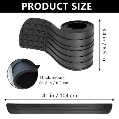 PINKE Car Rear Bumper Protector, Anti-Scratch Rubber Rear Bumper Guard, Universal Bumper Cover Strip for SUV & Trucks, Trunk Exterior Accessories, Easy No-Drill Installation, 41 x 3.4"