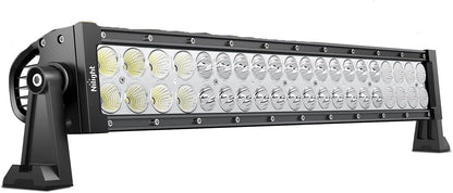 THE WHITE SHOP 22Inch 120W Spot Flood Combo Led Light Bar Off Road Driving Lights Boat Lights Fog Light 12V, Lead for Trucks