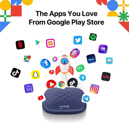 CarlinKit Android 13.0 CarPlay Ai Box Ultra, 8GB+128GB, Snapdragon QCM 6125, 33% Performance Increase, Support Wireless CarPlay/Android Auto, Google Play Store, Netflix, YouTube