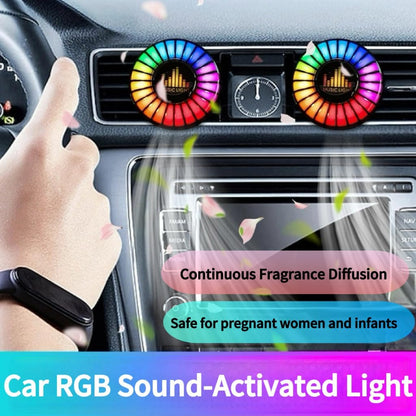 Smart Car Ambient light with air Freshener Aromatherapy, 24LED RGB Interior Car Lights with APP/Voice Controlled, over 200 Color Modes, time mode, Sync to Music, Long-Lasting Fragrance, Natural, Safe