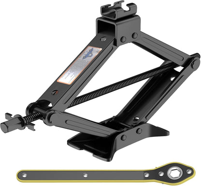 2 Ton (4409 lbs) Heavy-Duty Scissor Lift Jack for Car - Foldable Vehicle Tire Changing Kit with Stabilized Base & Ratcheting Lever, Universal Auto Lifting Tool for Trucks/SUV/Pickup
