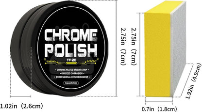Car Chrome Polish, Versatile Metal Cleaner, Polishing Compound Emblems, Chrome Plate Retreading Agent, Creative Rust Removal Cleaner, Car Metal Polish for SUVs, RVs, and Motorcycles