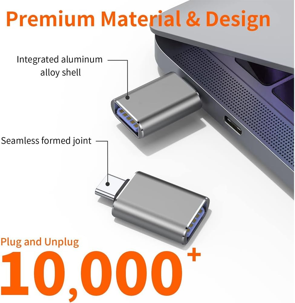 محول USB C إلى USB من أريكيجي [عبوتين]، محول ثاندربولت 3 إلى USB 3.0 OTG متوافق مع ماك بوك برو، بيكسل بوك، والمزيد من الأجهزة بمنافذ USB-C (أسود)
